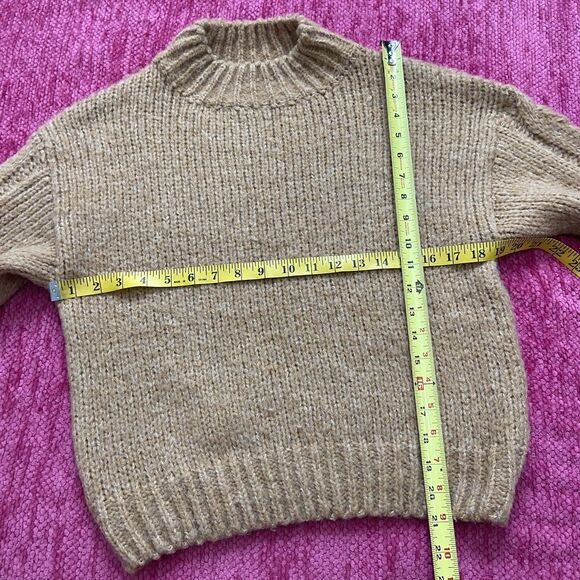 Petal + Pup Pullover Mock Neck Sweater Golden Tan Size S/M - Picture 6 of 7